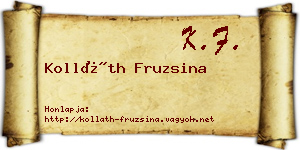 Kolláth Fruzsina névjegykártya